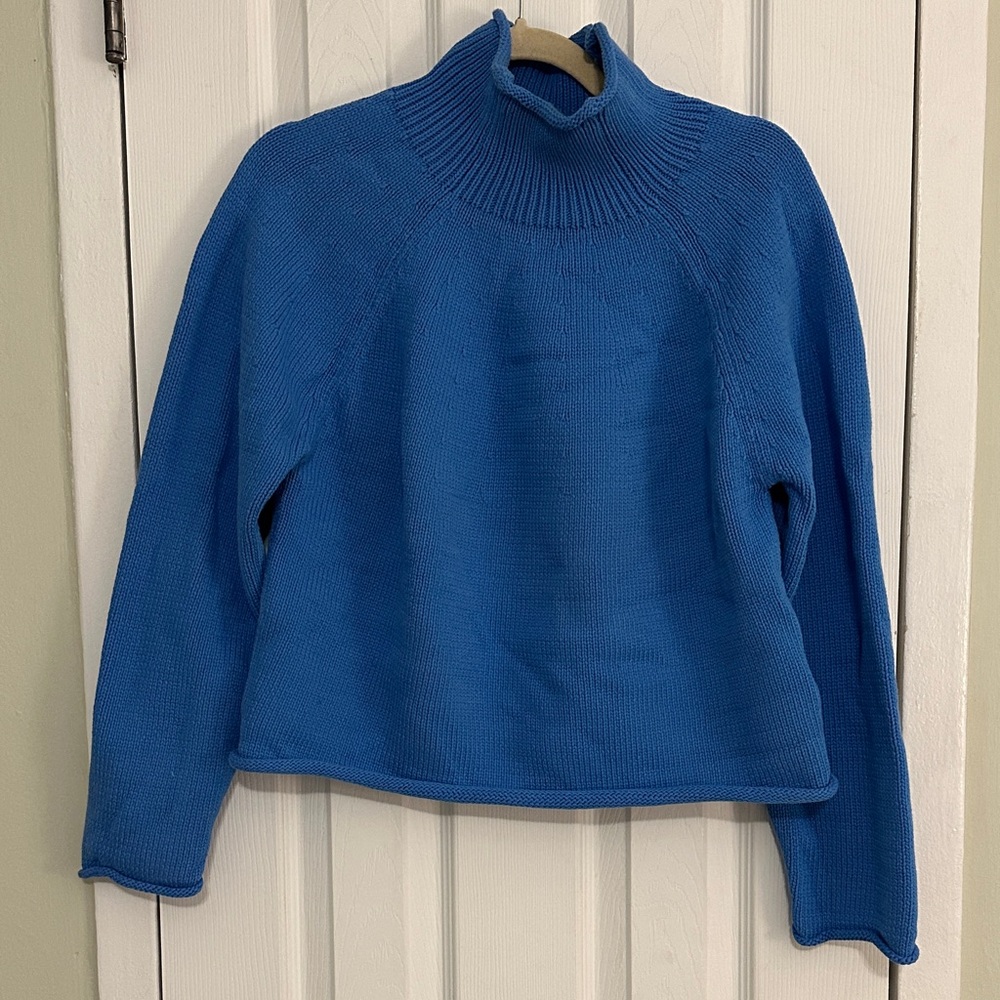 J. Crew Vibrant Blue Roll Neck Turtleneck Sweater
